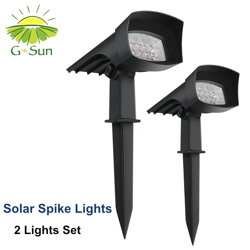 g-SUN Led Solar Spot Light Wall And Ground Mounted Pathway X Set of 2 Lights