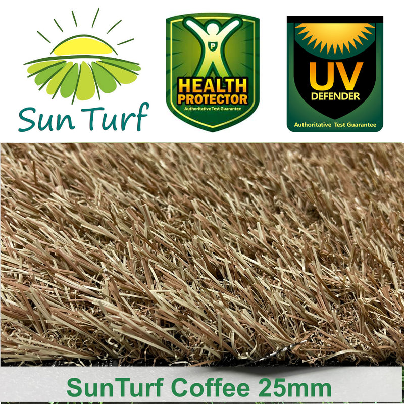 Artificial grass latte brown 25mm for kindergarten events festival decor