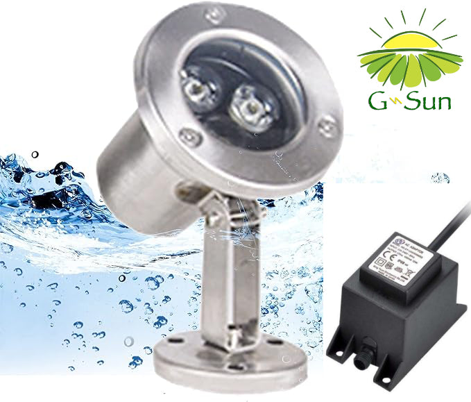 G-SUN Under Water LED Light - Stainless Steel - 3W - RGB Multicolour