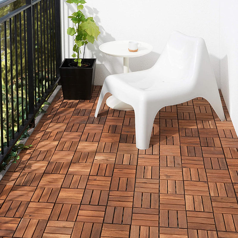Acacia hardwood Floor decking, outdoor, interlocking Garden floor deck tiles, size 300x300x24mm, Golden Teak colour