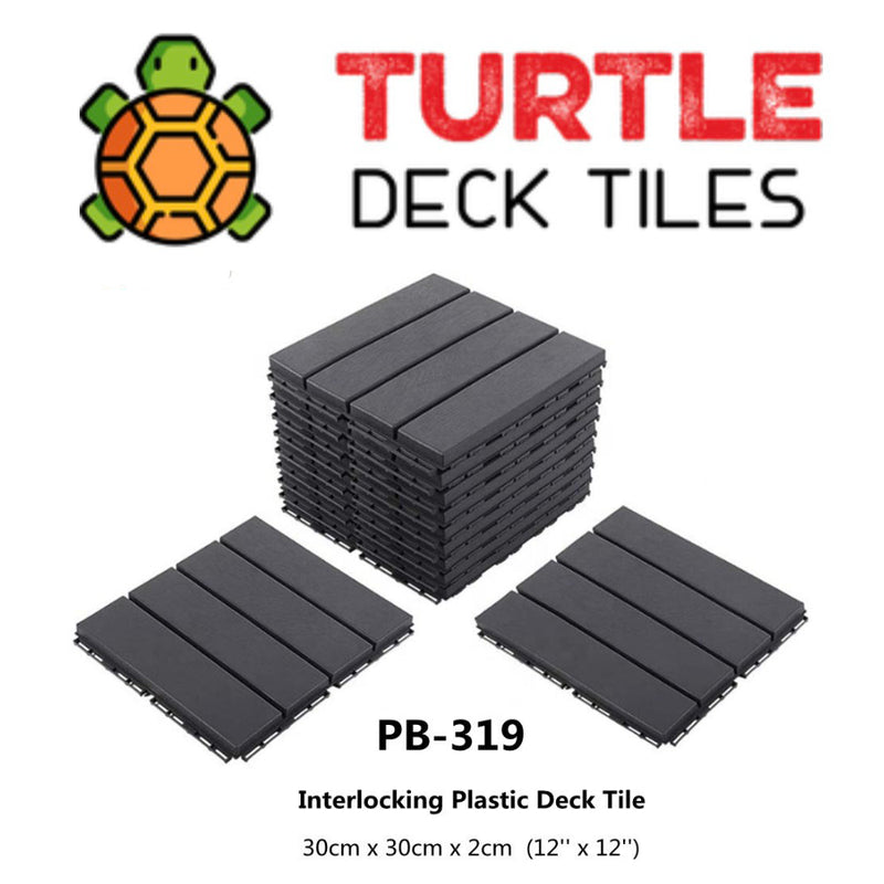 PP Deck tile (with silence pad) Interlocking Floor decking, outdoor, dark grey