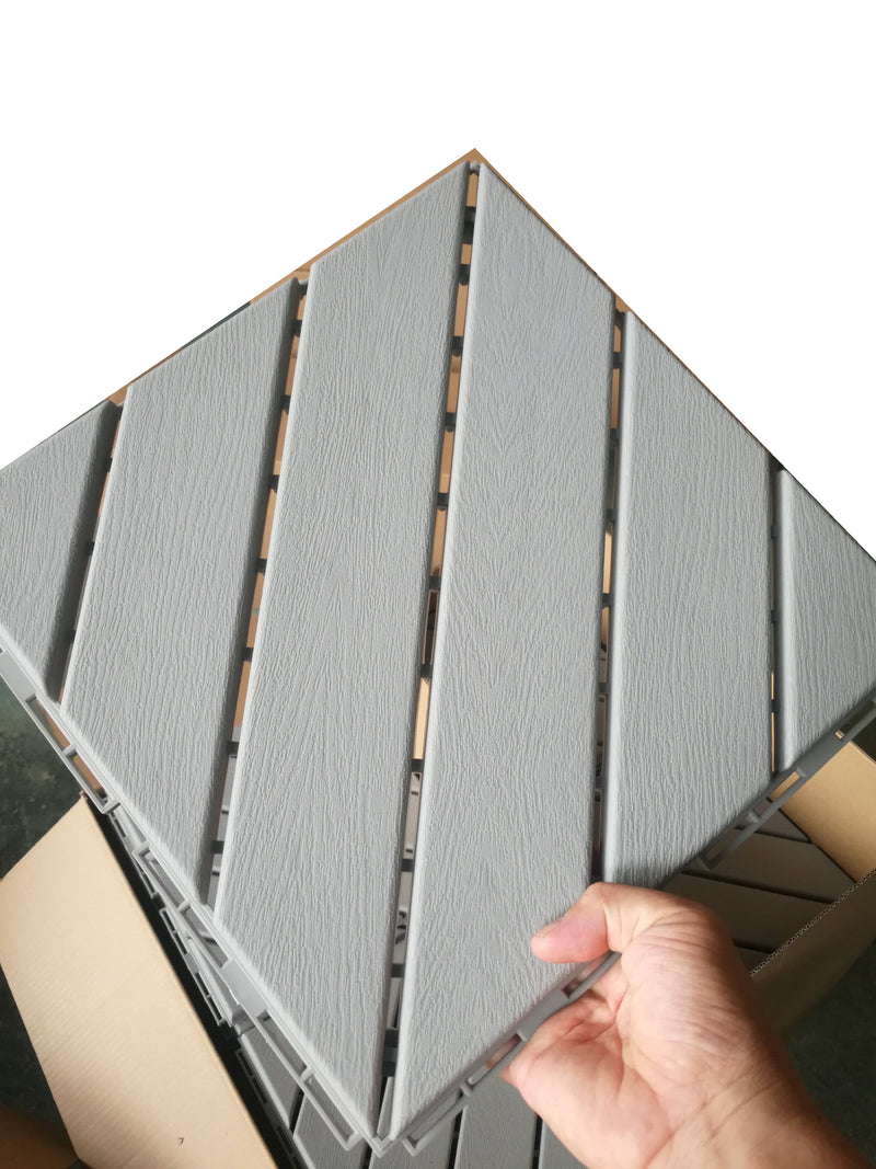 PP Deck tile (with silence pad) Interlocking Floor decking, outdoor, light grey
