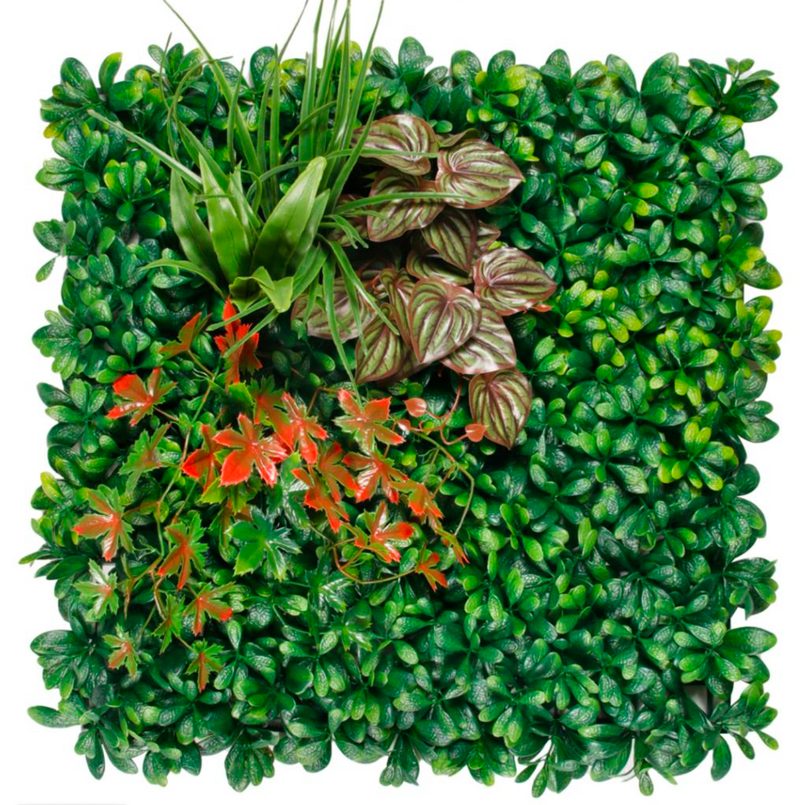 Artificial plant vertical garden panels- Green plants wall Mat Maple leaf mix 50 x 50cm