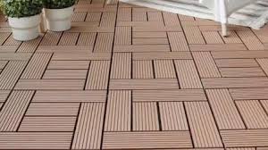 WPC Wooden/ Plastic Composite DIY Interlock Decking Floor Tiles Slabs, New Composite Material - 30 x 30 x 2.2cm - Coffee colour
